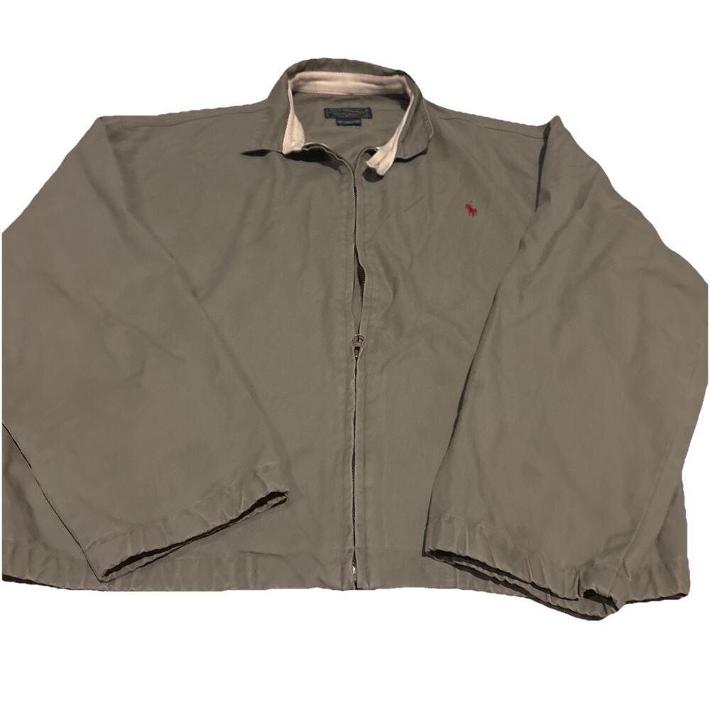 Vintage 90s Polo Country Ralph Lauren Jacket Mens Large Olive Cotton Harrington